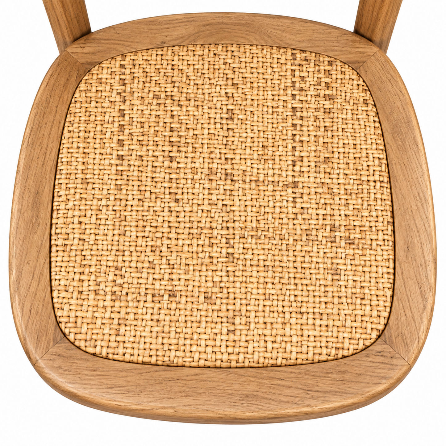 Dumas Solid Oak & Rattan Arched Back Dining Chair in Natural - MyChocolateWood