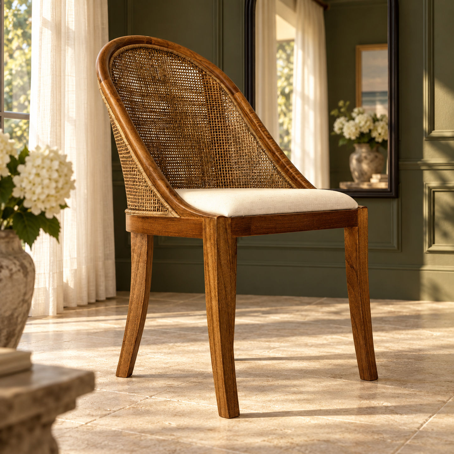 Southampton Solid Mindi Wood Hamptons Dining Chair