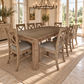 Devonshire Acacia Timber Dining Table in Brushed Khaki - Chocolate Wood