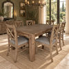 Devonshire Acacia Dining Table + Chairs Set in Brushed Khaki - Chocolate Wood