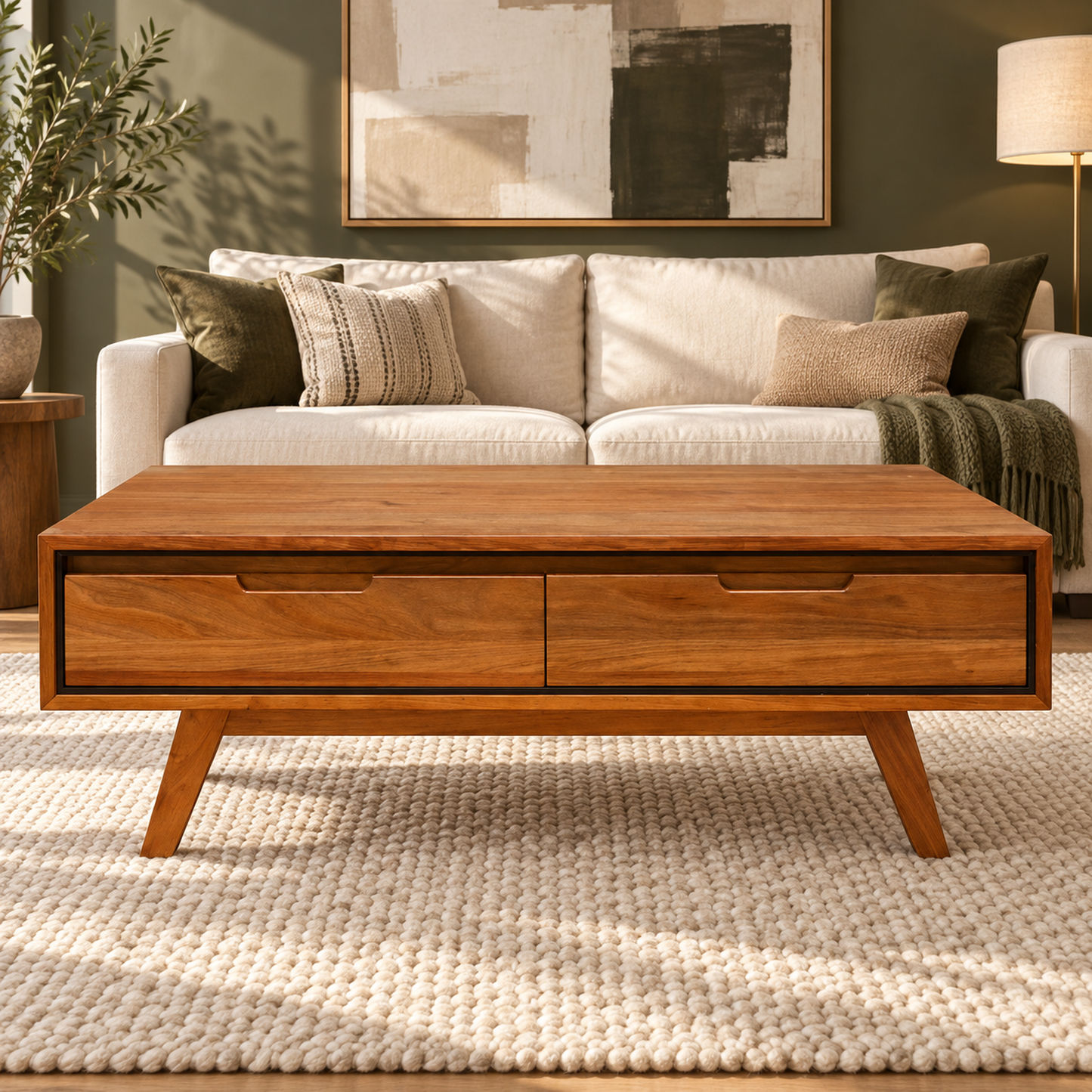 Alma Solid Tasmanian Blackwood 2-Drawer Coffee Table 120cm
