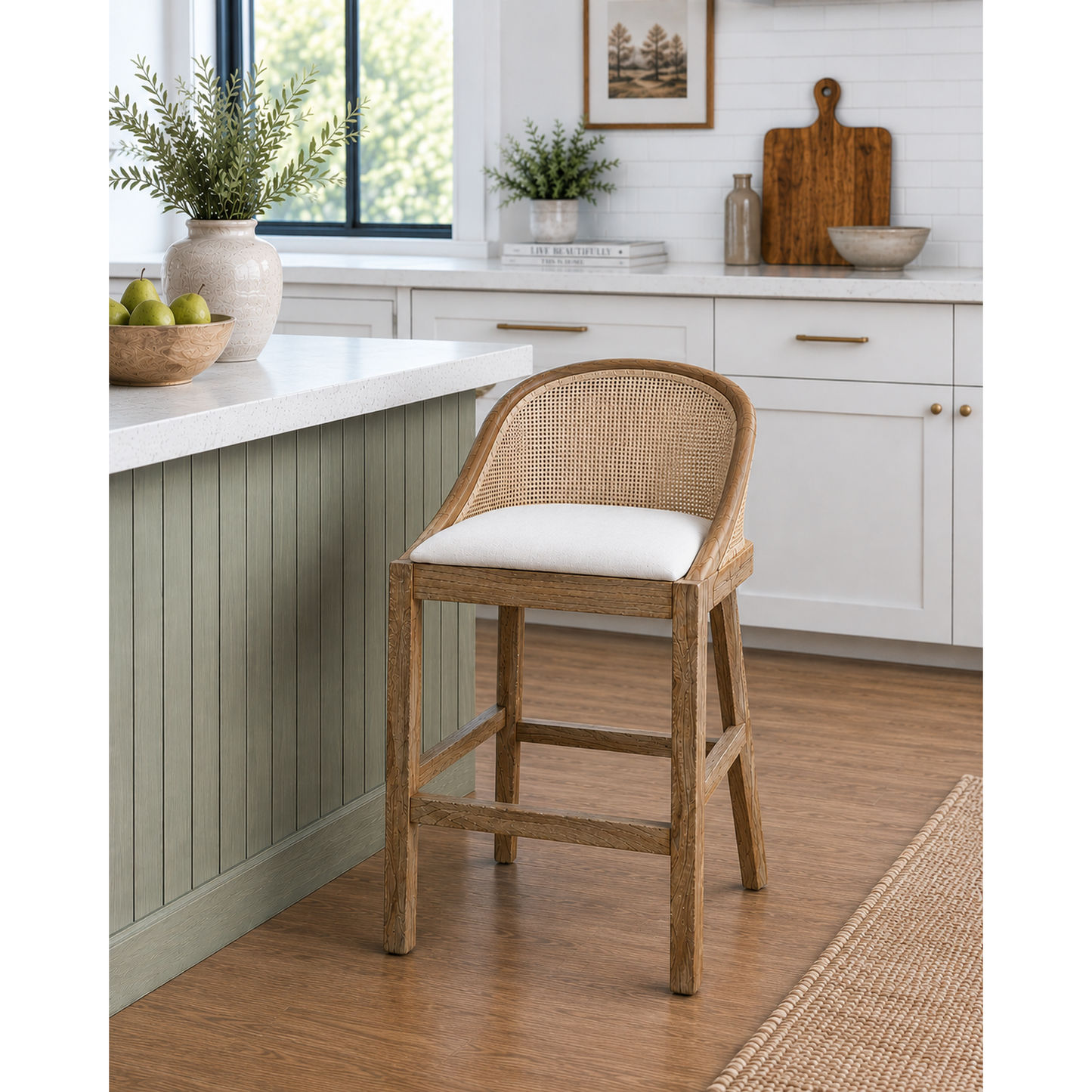 Southampton Solid Mindi Wood Hamptons Counter Stool