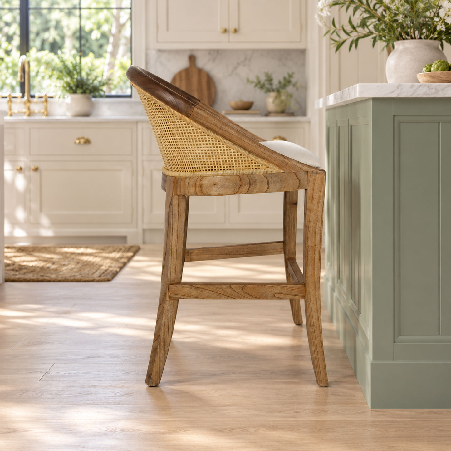 Southampton Solid Mindi Wood Hamptons Counter Stool