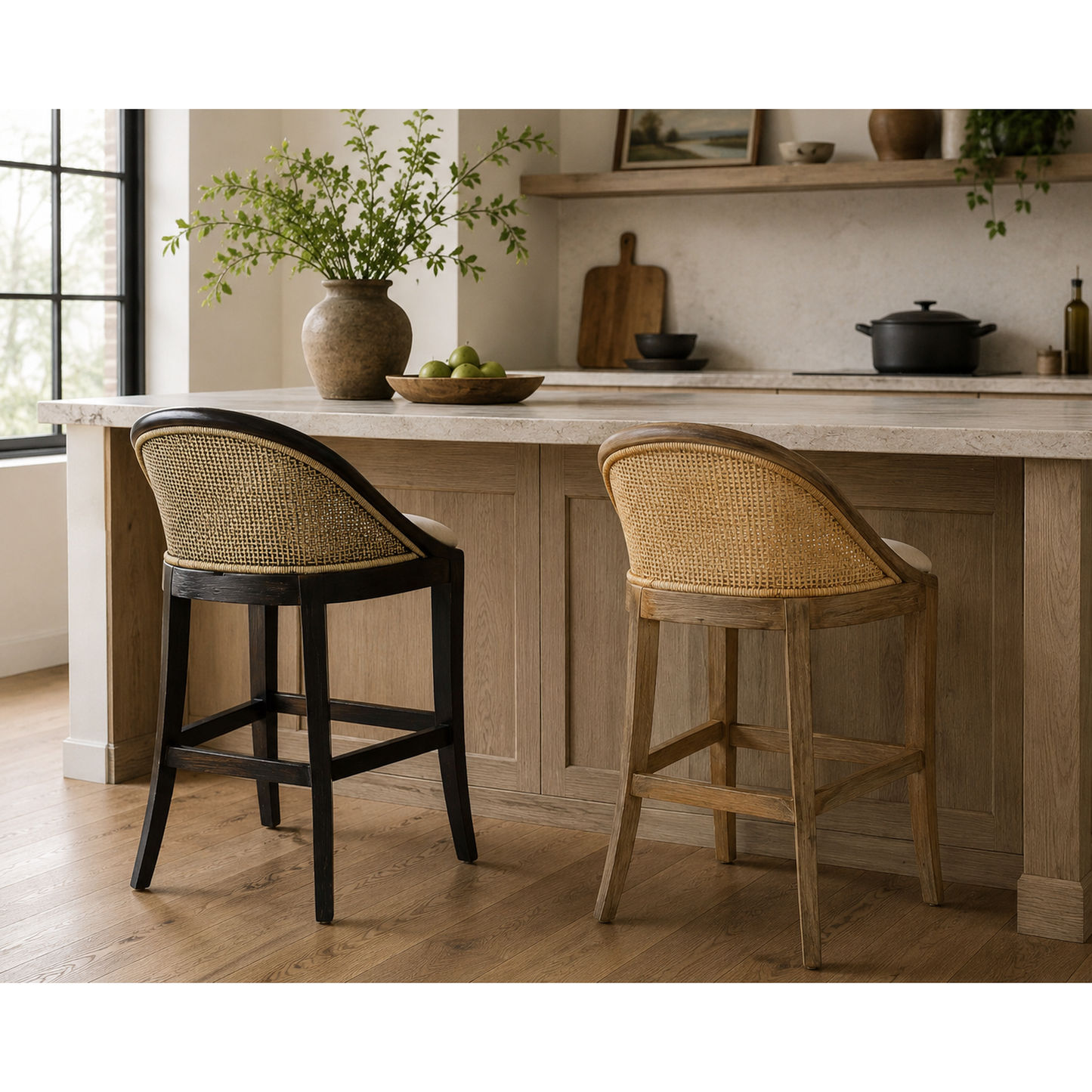 Southampton Solid Mindi Wood Hamptons Counter Stool