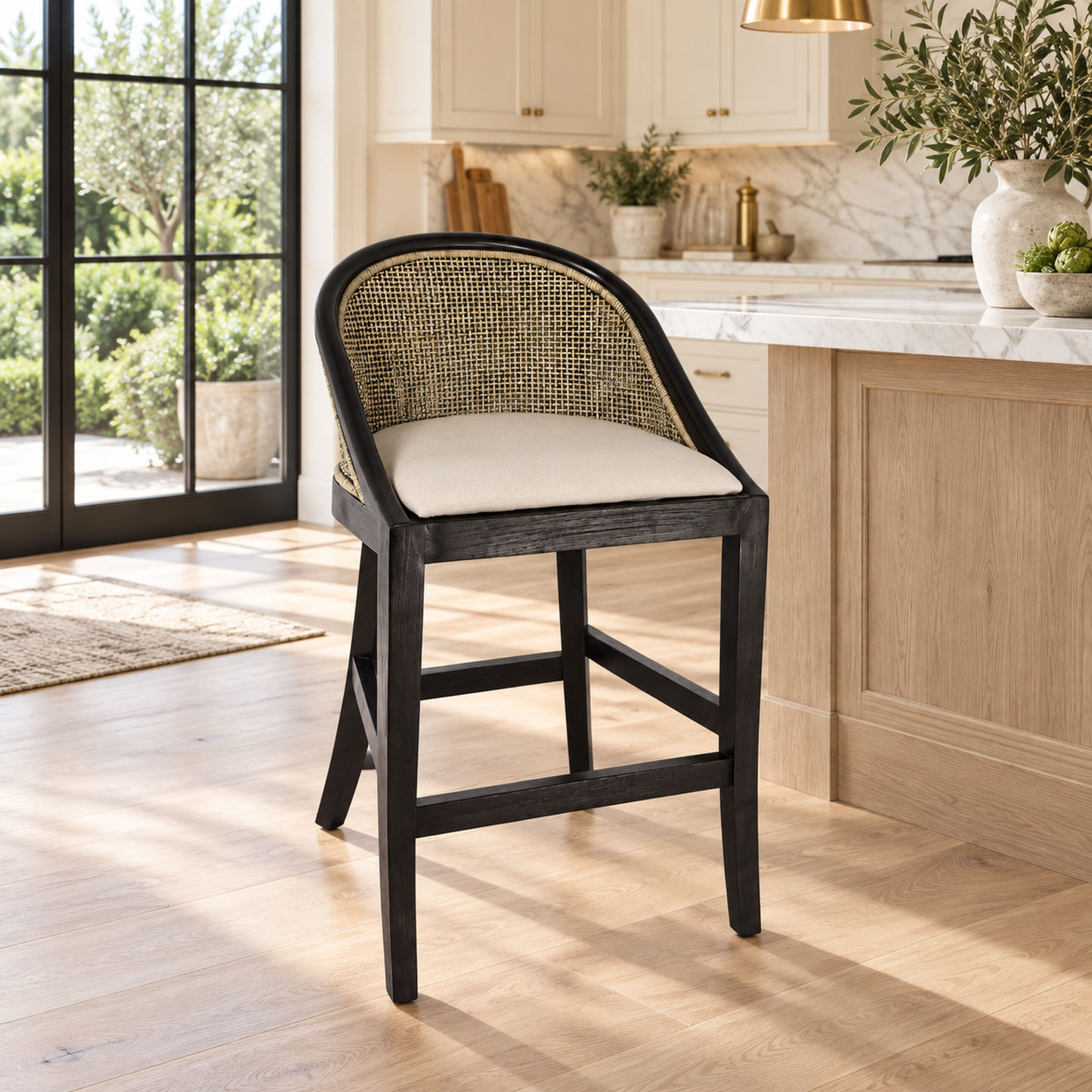 Southampton Solid Mindi Wood Hamptons Counter Stool