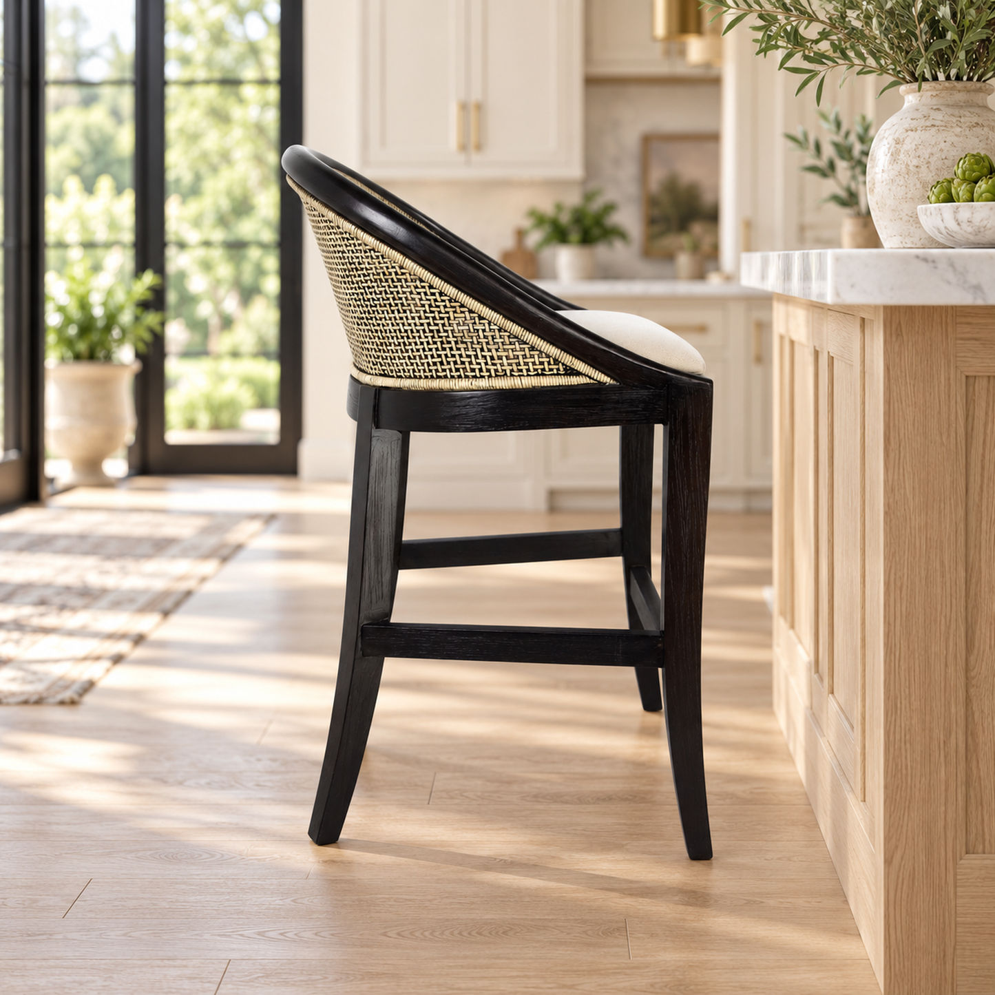 Southampton Solid Mindi Wood Hamptons Counter Stool