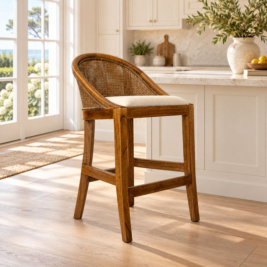 Southampton Solid Mindi Wood Hamptons Counter Stool