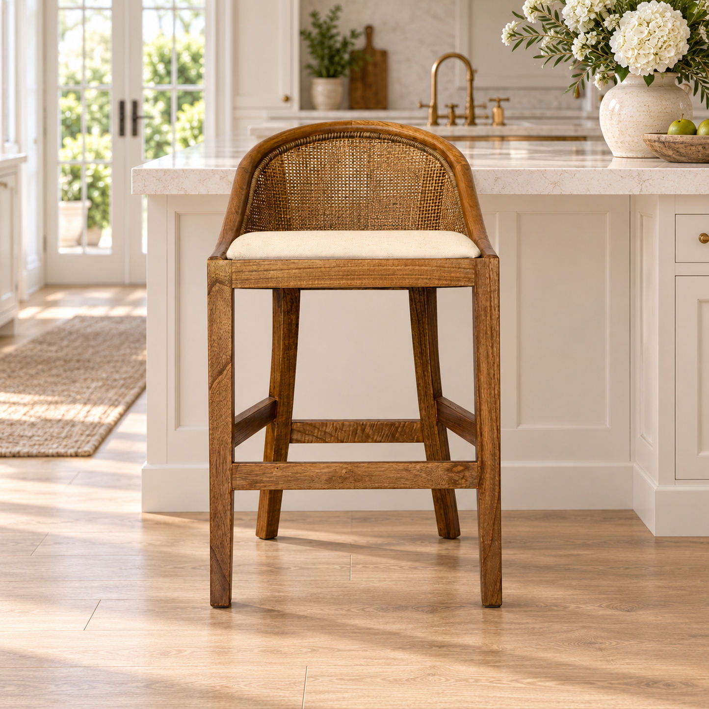 Southampton Solid Mindi Wood Hamptons Counter Stool