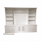 Harrington 5-piece wall unit in White, studio view with frosted glass centre doors