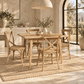 Fitan Solid Oak Square Dining Table 90cm & 4 Melrose Elm Cross Back Chairs
