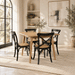 Fitan Solid Oak Square Dining Table 90cm & 4 Melrose Elm Cross Back Chairs