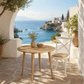 Fitan Solid Oak Round Dining Table 120cm & 4 Melrose Elm Cross Back Chairs