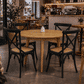Fitan Solid Oak Round Dining Table 120cm & 4 Melrose Elm Cross Back Chairs