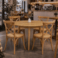 Fitan Solid Oak Round Dining Table 120cm & 4 Melrose Elm Cross Back Chairs