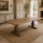 Tremayne Recycled Elm Rustic Pedestal Leg Dining Table with Parquetry Pattern 200cm