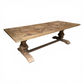 Tremayne Recycled Elm Rustic Pedestal Leg Dining Table with Parquetry Pattern 200cm