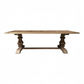 Tremayne Recycled Elm Rustic Pedestal Leg Dining Table with Parquetry Pattern 200cm