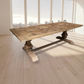 Tremayne Recycled Elm Rustic Pedestal Leg Dining Table with Parquetry Pattern 200cm