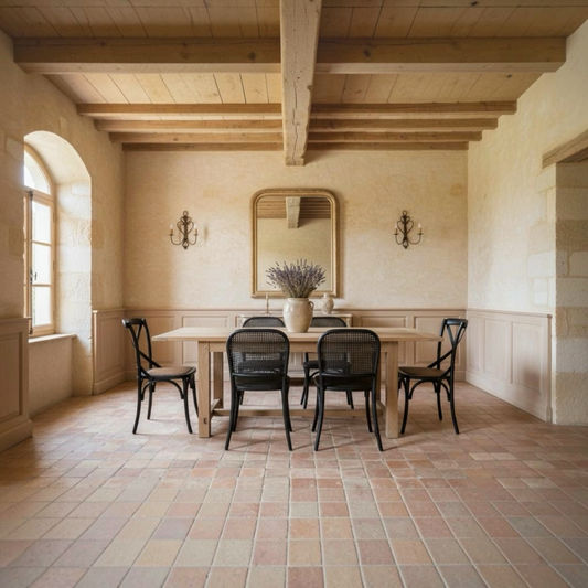 Valencia Recycled Elm Dining Table 184cm & 6 Recycled Elm Bermuda Dining Chairs in Black