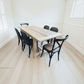 Valencia Recycled Elm Dining Table 184cm & 6 Recycled Elm Bermuda Dining Chairs in Black
