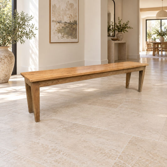 Tara Solid Oak Bench — Full Length