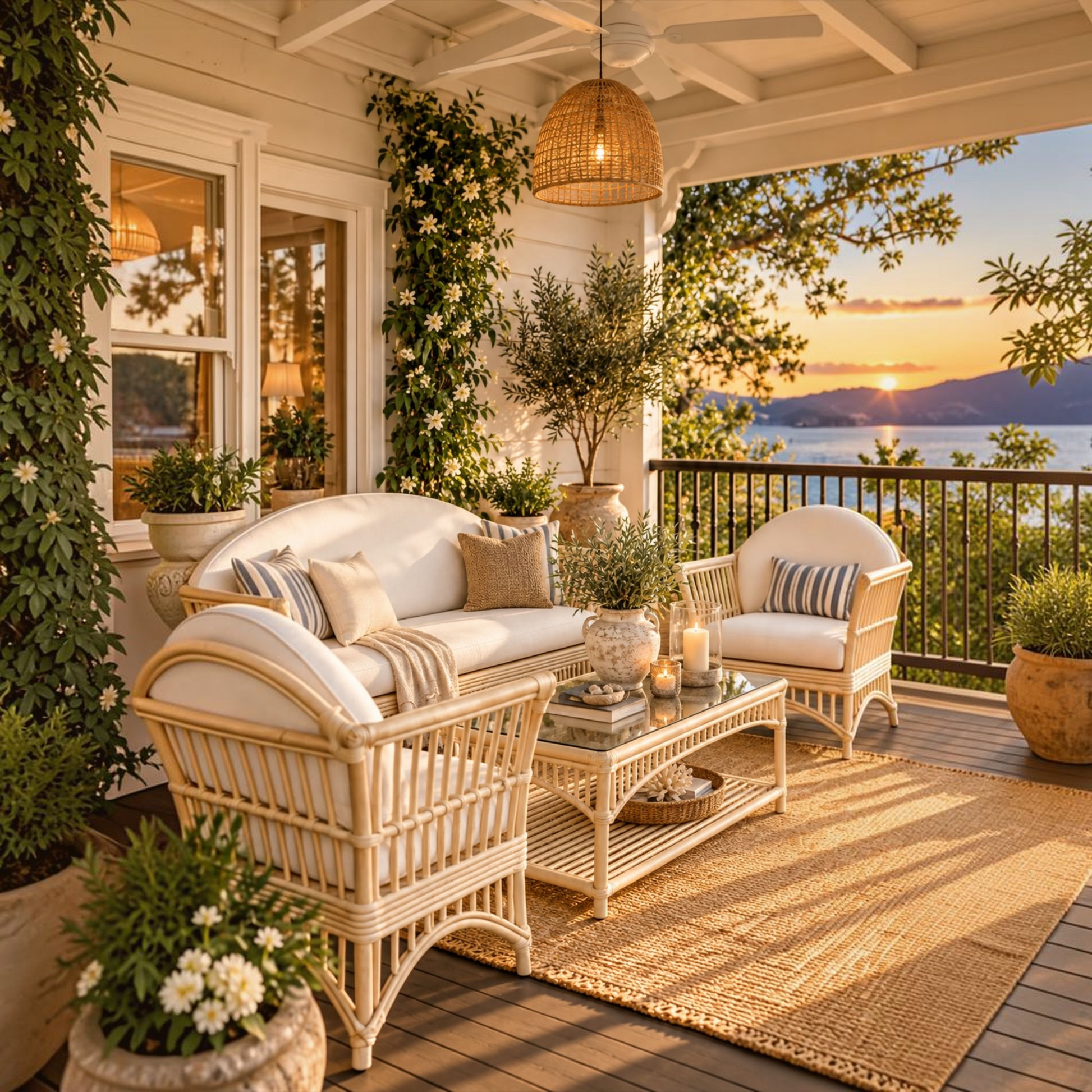 Denize Hamptons Rattan Armchair