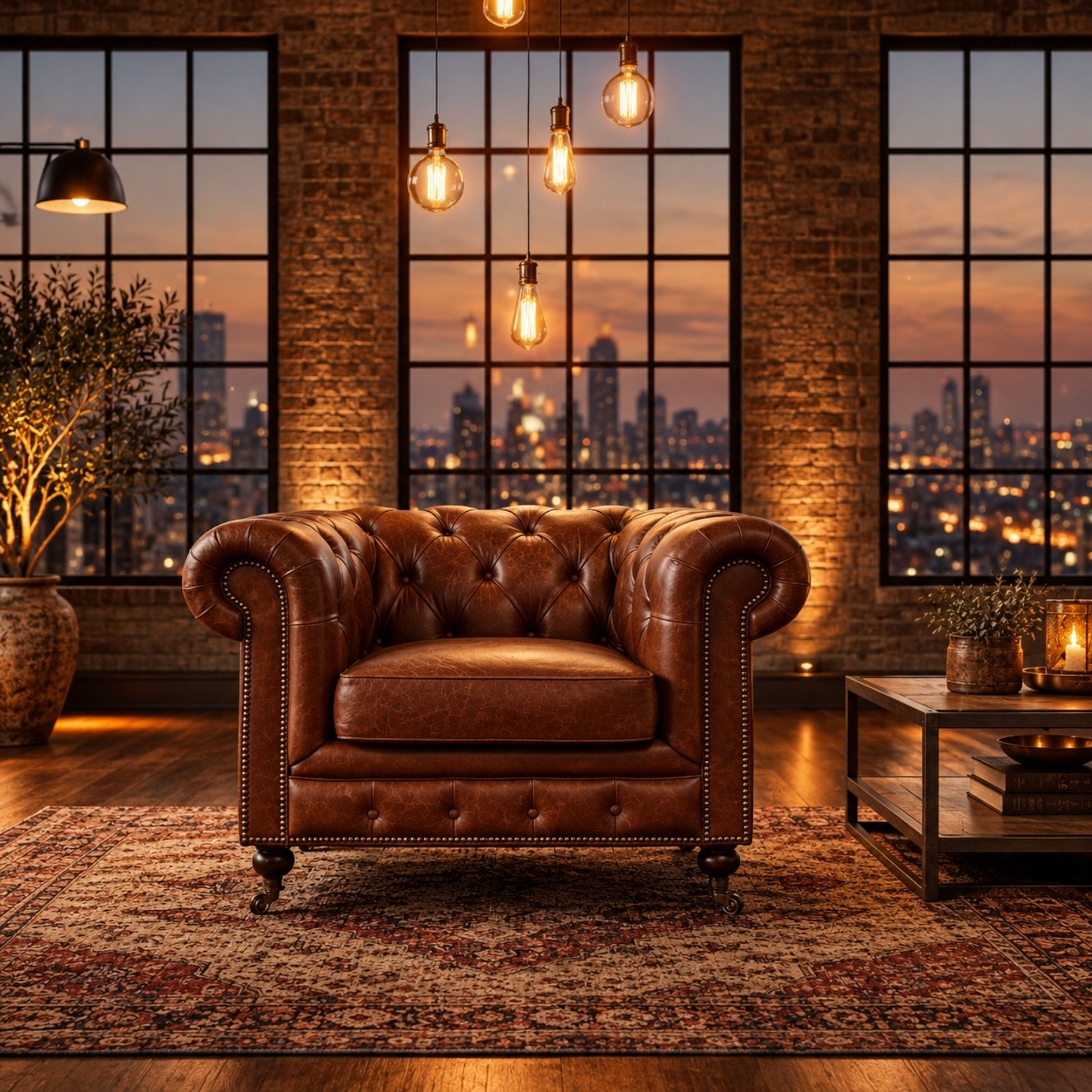 Rimini Hampton Court Aged Leather Armchair