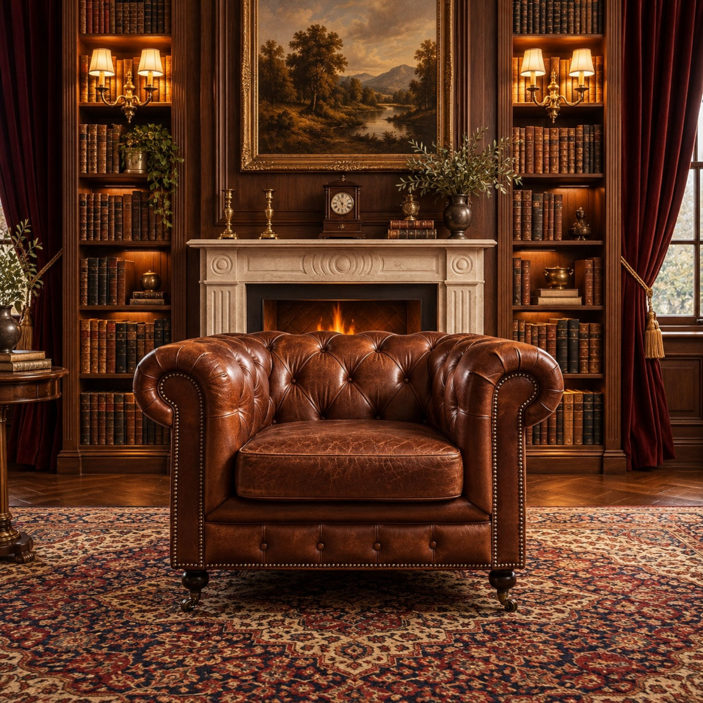 Rimini Hampton Court Aged Leather Armchair