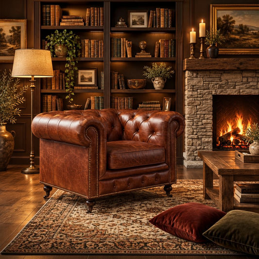 Rimini Hampton Court Aged Leather Armchair