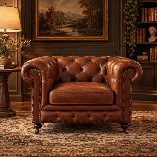 Rimini Hampton Court Aged Leather Armchair