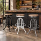 Conrad Recycled Elm & Iron Adjustable Swivel Bar Stool