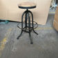 Conrad Recycled Elm & Iron Adjustable Swivel Bar Stool