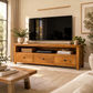 Lindi Recycled Elm Rustic Country Style 3-Drawer TV / Entertainment Unit in Honey 180cm
