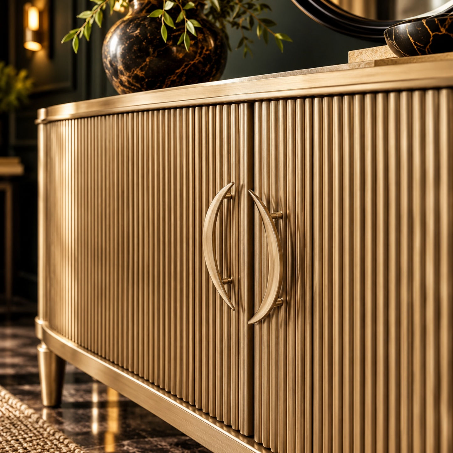 Dianna 2-Door Buffet / Sideboard in Antique Gold 140cm