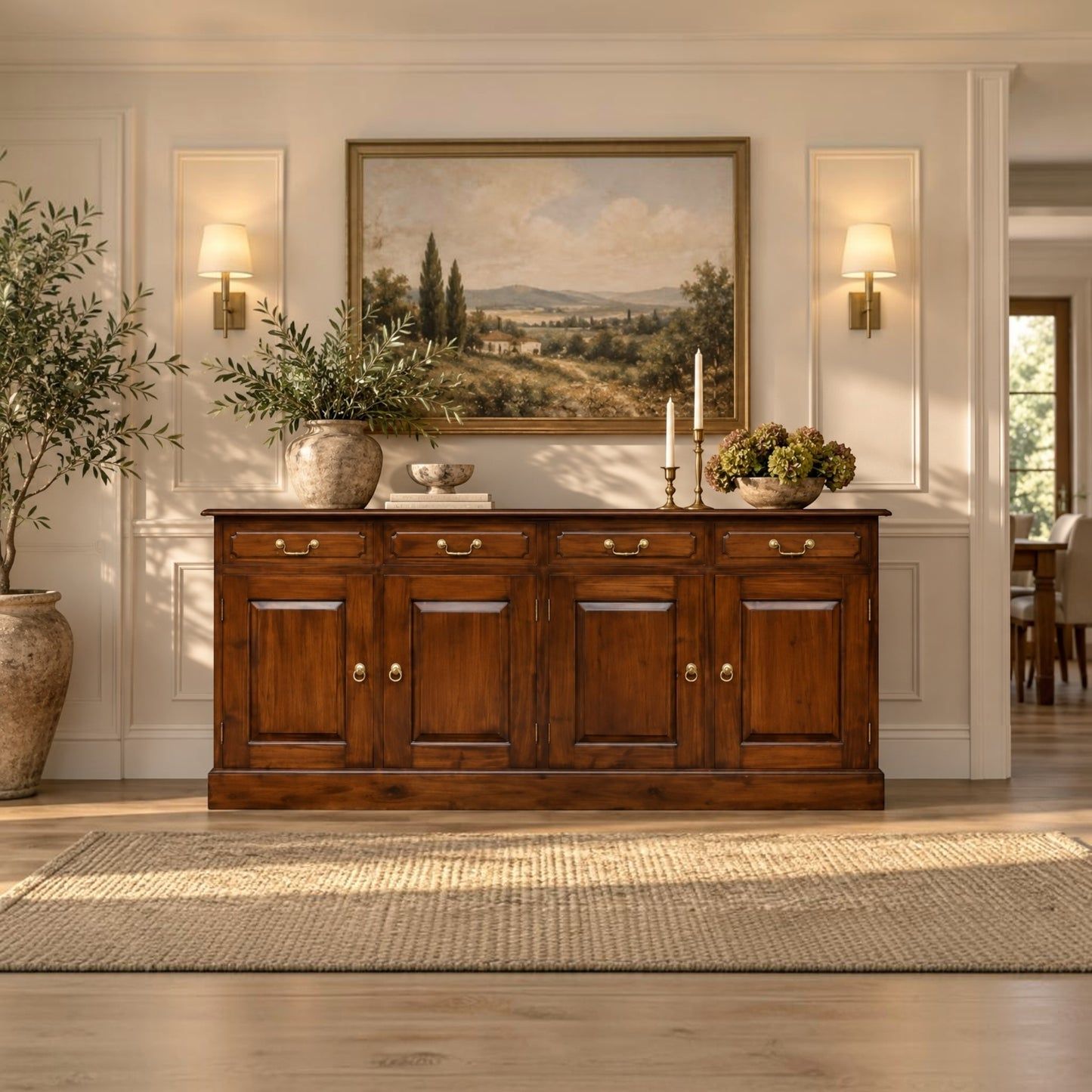 Tasmania Solid Mahogany 4-Door 4-Drawer Buffet / Sideboard