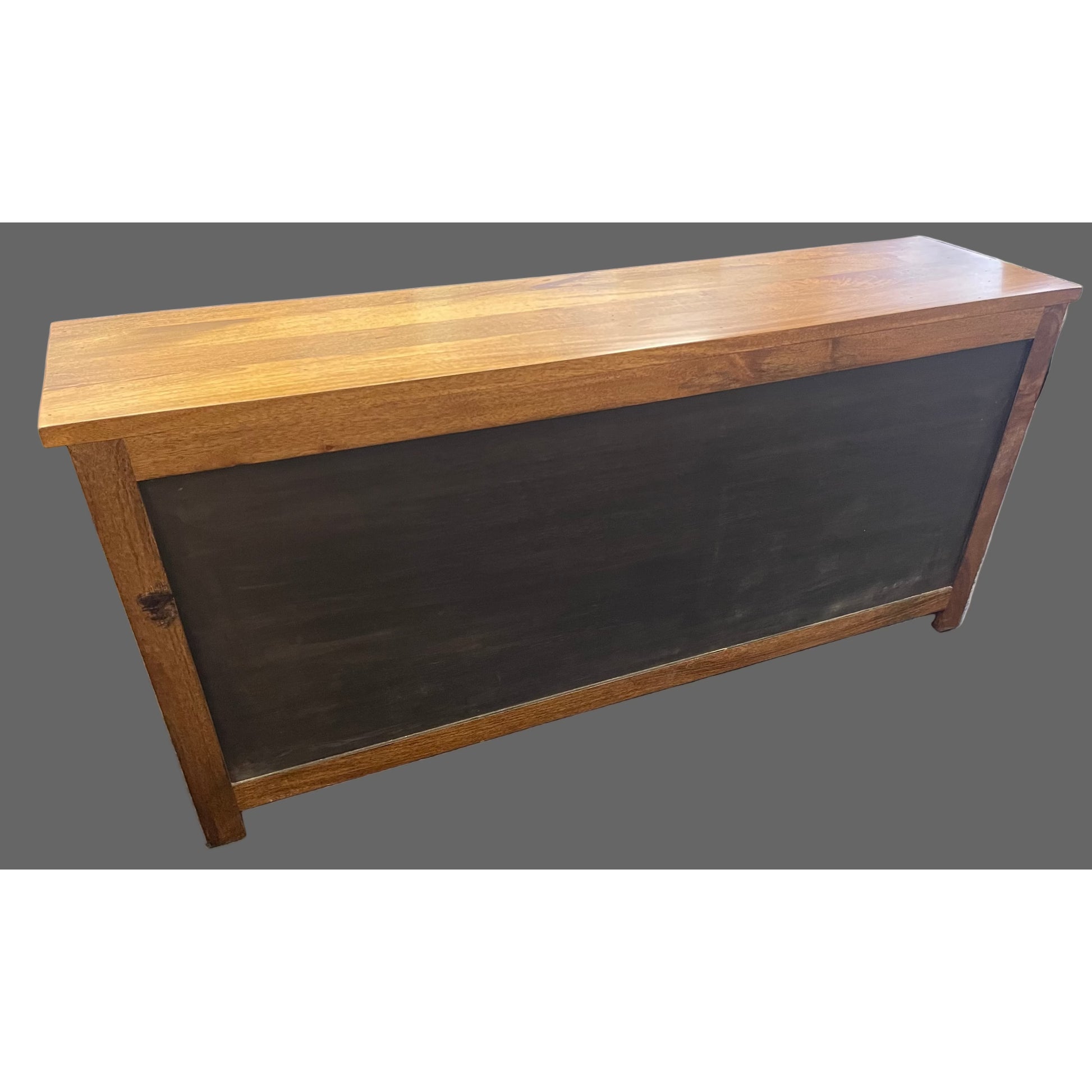 Solid Benato Indian Rosewood buffet with four doors and four drawers, featuring intricate wood grain and polished finish.
