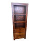 Solid Benato Indian Rosewood bookcase with 3 drawers and 3 shelves, showcasing rich wood grain and craftsmanship.