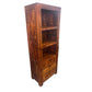 Solid Benato Indian Rosewood bookcase with 3 drawers and 3 shelves, showcasing rich wood grain and craftsmanship.