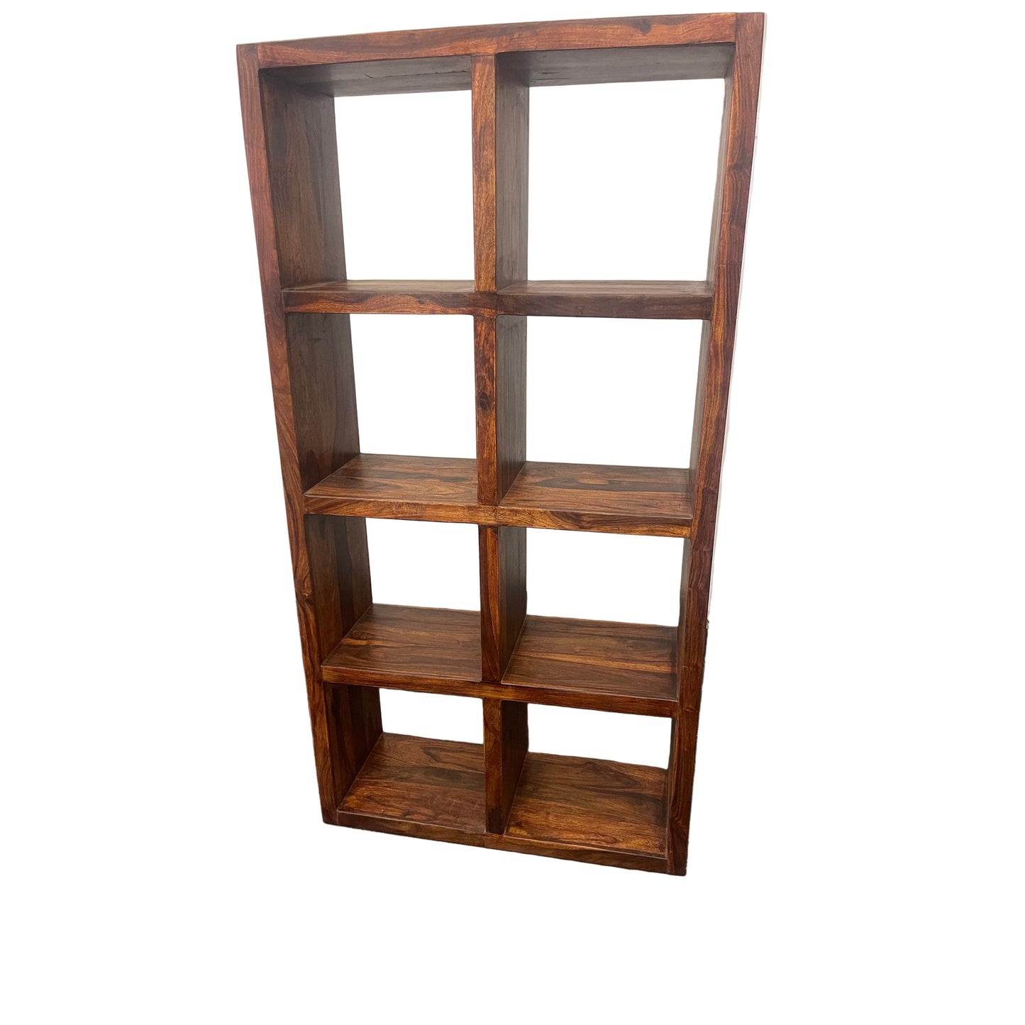 Solid Benato Indian Rosewood 8-cube display unit by MyChocolateWood, showcasing a sleek, natural wood storage and display solution.