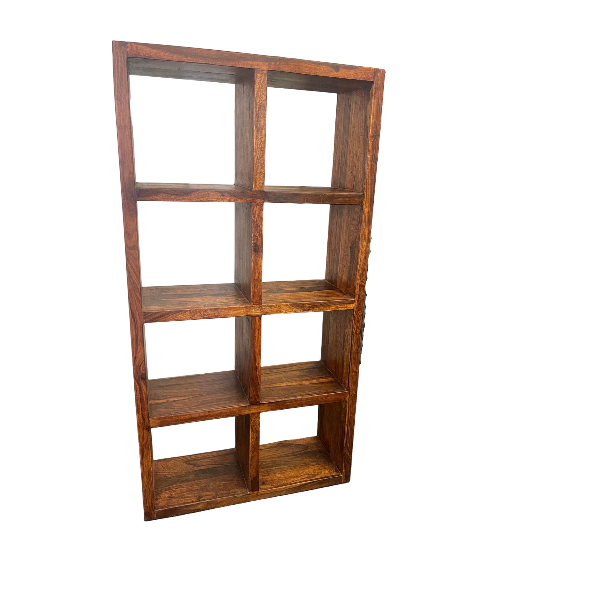 Solid Benato Indian Rosewood 8-cube display unit by MyChocolateWood, showcasing a stylish, natural wood storage and display piece.