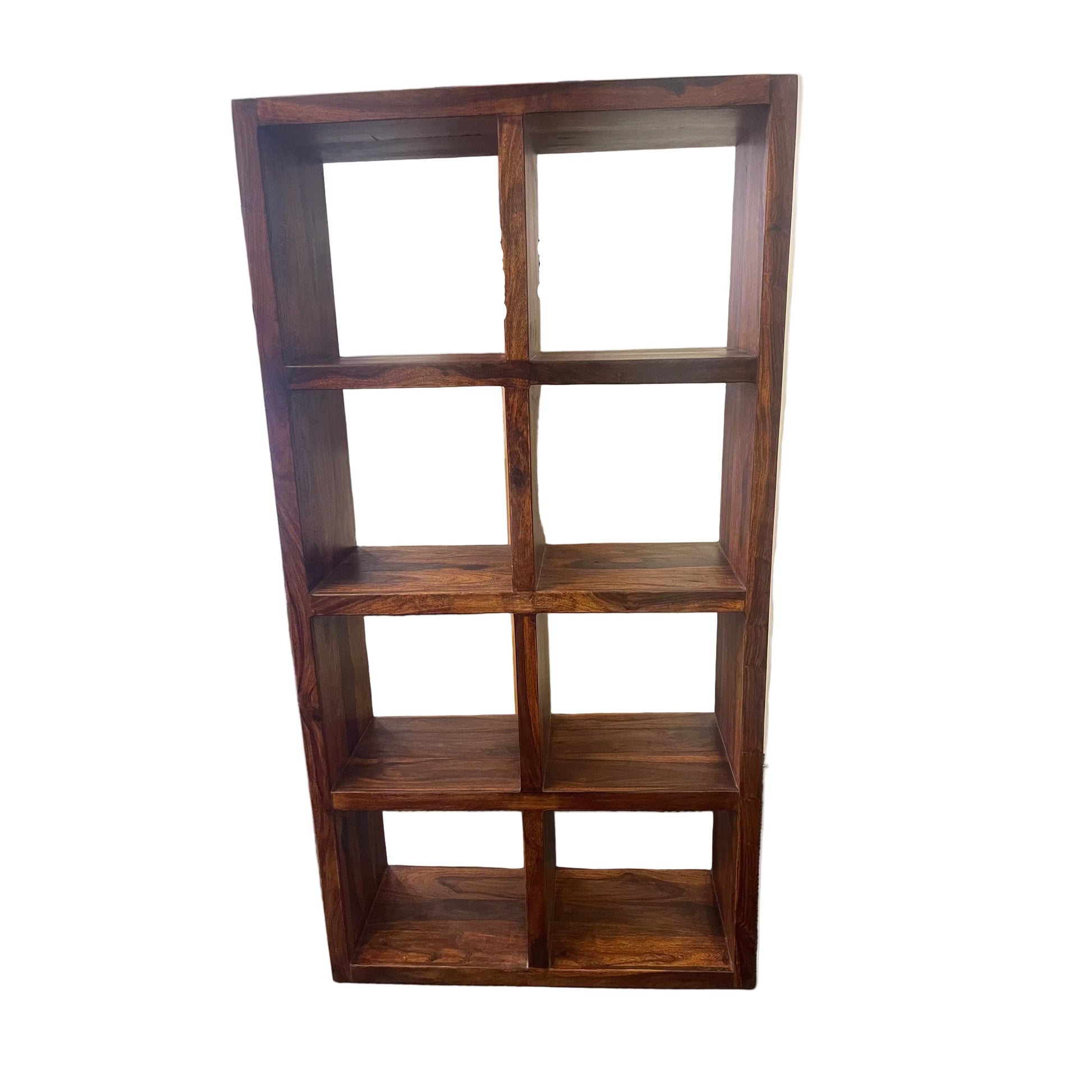 Solid Benato Indian Rosewood 8-cube display unit by MyChocolateWood, featuring a sleek, natural wood finish for modern storage.