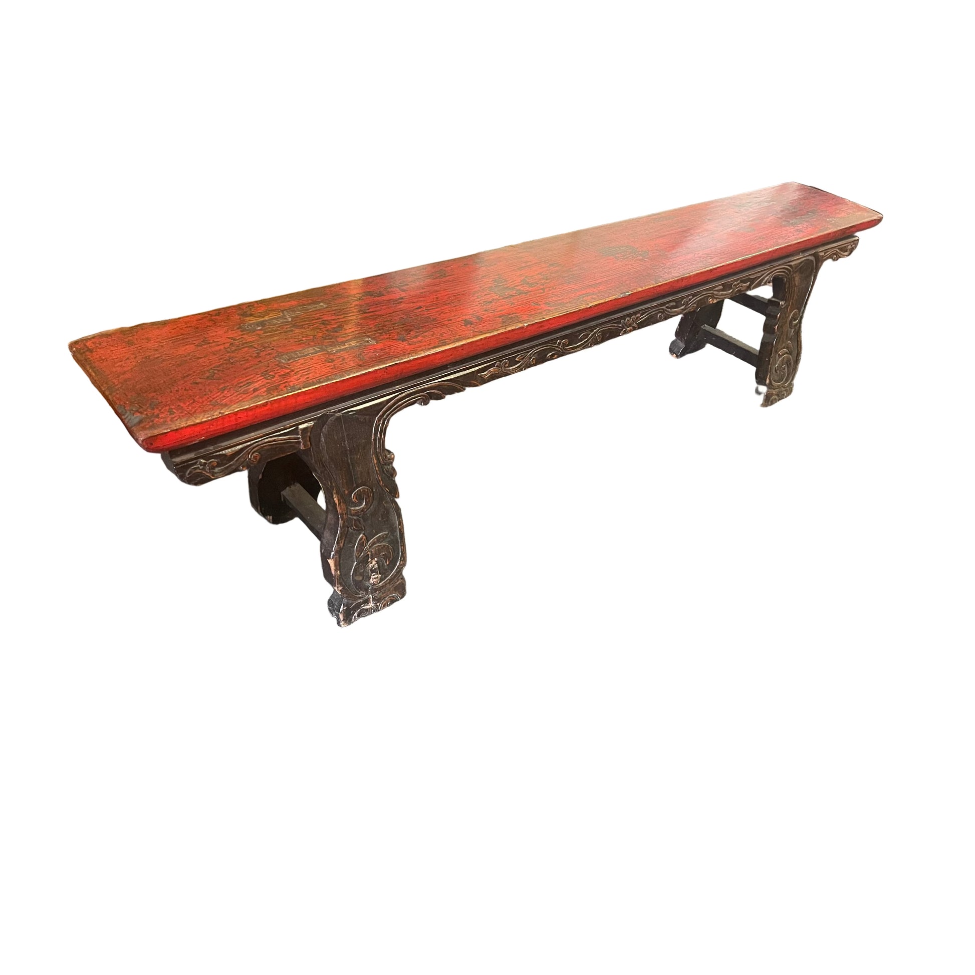 YUNNAN CHINESE ANTIQUE BENCH IN ELM WOOD 200CM - MyChocolateWood