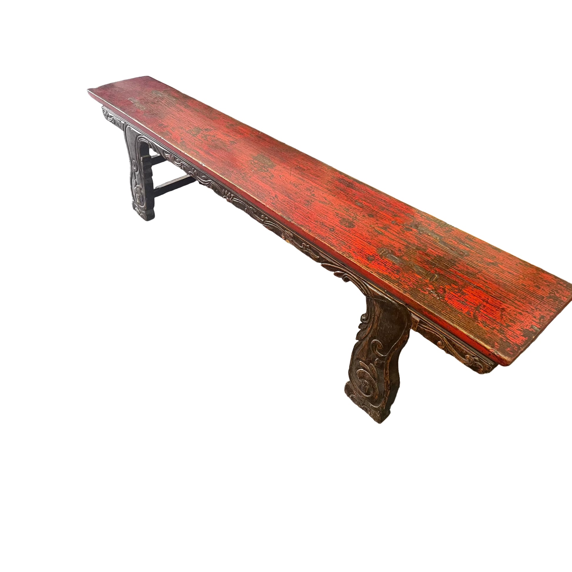 YUNNAN CHINESE ANTIQUE BENCH IN ELM WOOD 200CM - MyChocolateWood