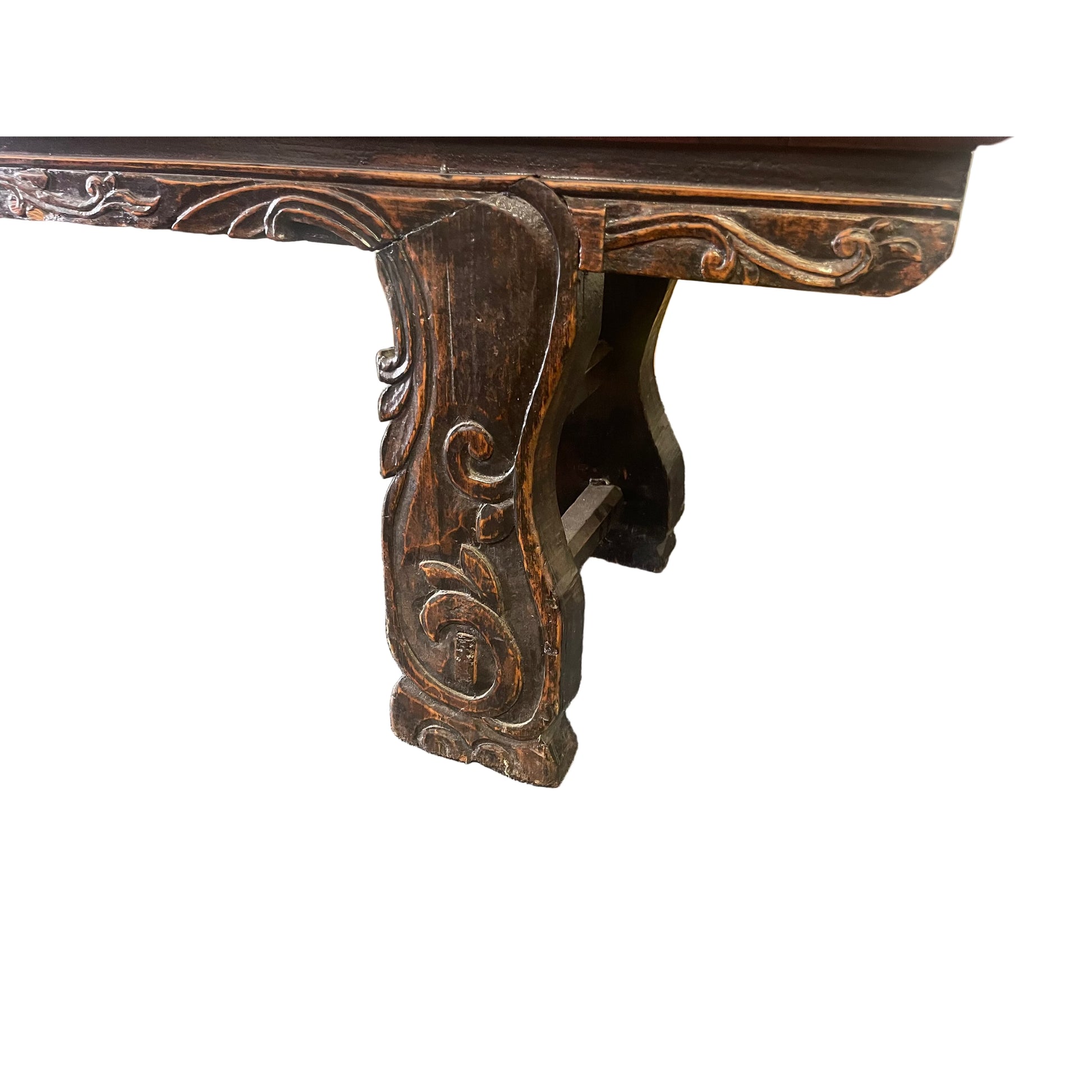 YUNNAN CHINESE ANTIQUE BENCH IN ELM WOOD 200CM - MyChocolateWood