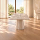 Byrd Rectangular Travertine Look Dining Table in White 180cm