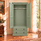 Cambridge Wardrobe / Armoire in Green Spruce - Chocolate Wood