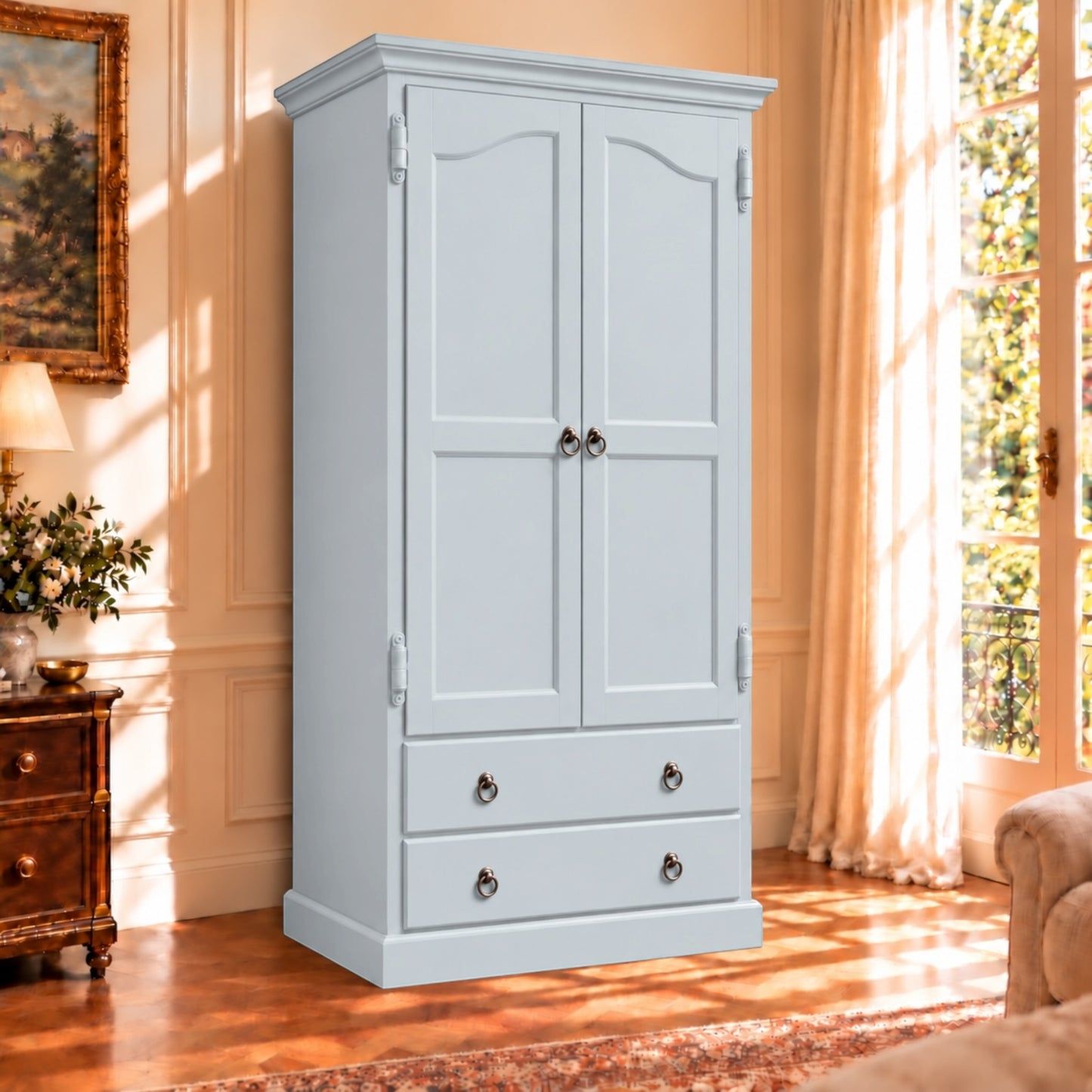 Cambridge Wardrobe / Armoire in Solid NZ Pine — Custom Made