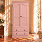 Cambridge Wardrobe / Armoire in Pink Dust - Chocolate Wood