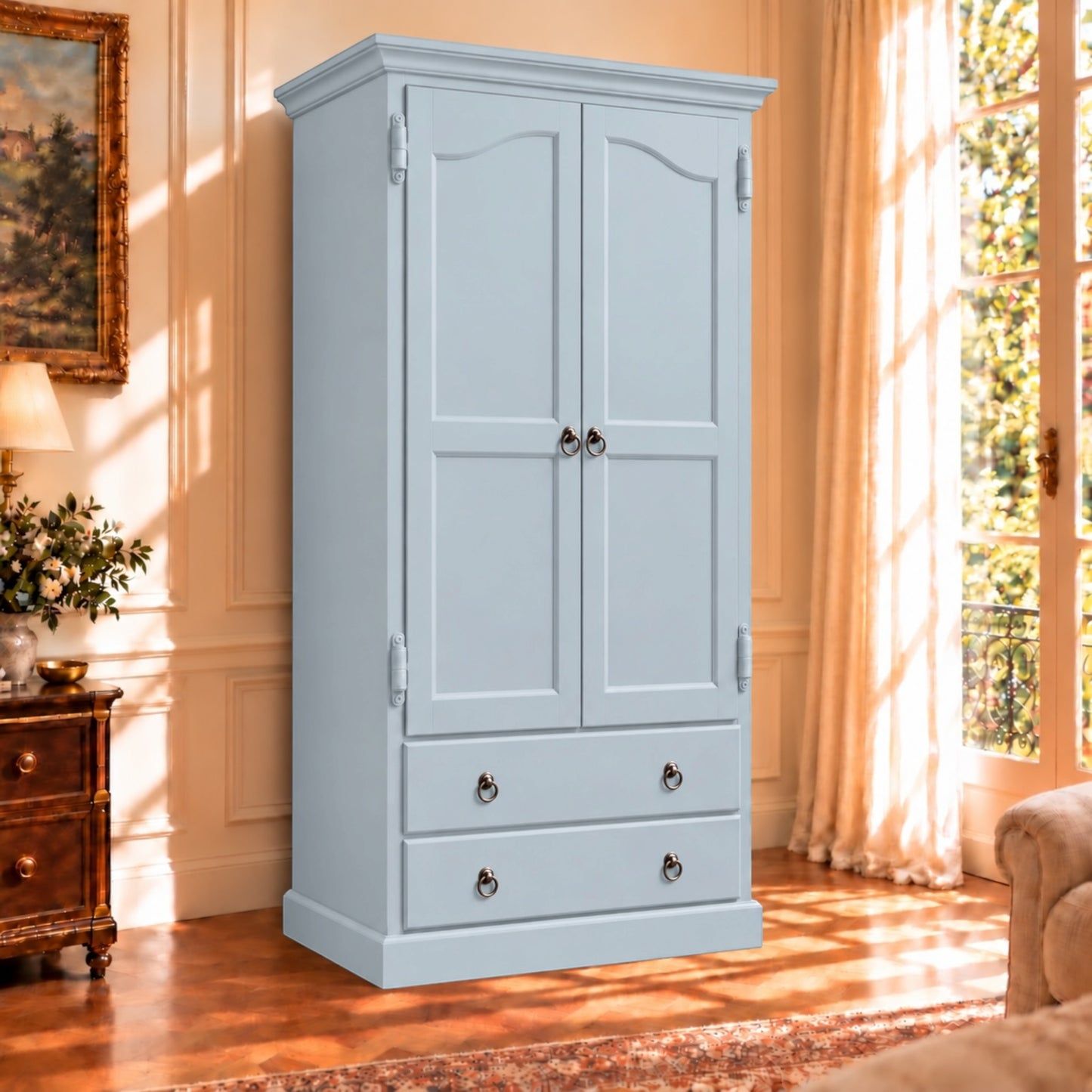 Cambridge Wardrobe / Armoire in Solid NZ Pine — Custom Made