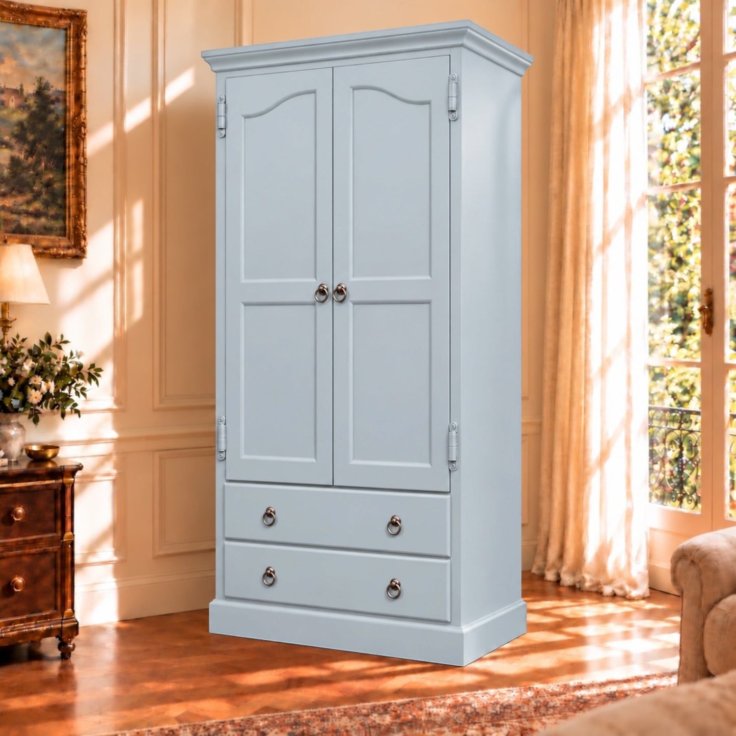 Cambridge Wardrobe / Armoire in Solid NZ Pine — Custom Made
